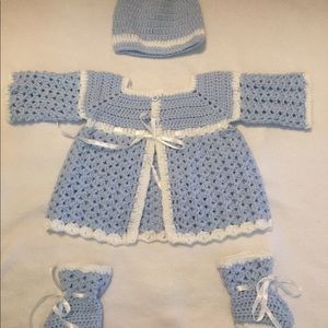 Handmade Baby Sweater Set- Blue